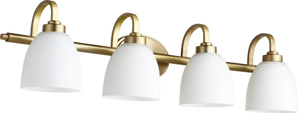 Reyes 4-Light Vanity Fixture, Aged Brass
