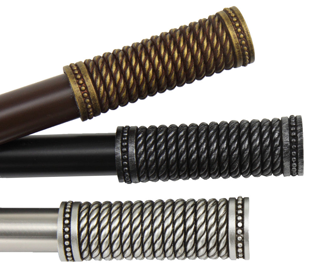 Barn 13/16" Diameter Curtain Rod, Cocoa, 18-28"