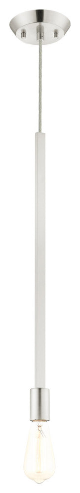 Livex Lighting Prague 1 Light Brushed Nickel Single Pendant