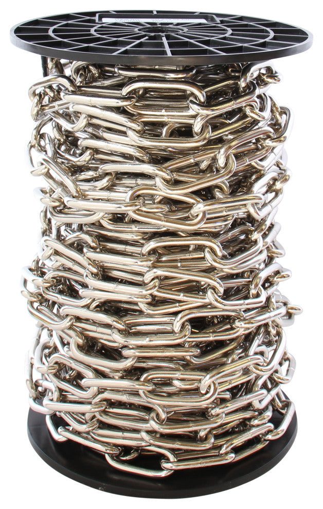 RCH Hardware Steel Standard Link Chandelier Chain, 72 Reel, Polished Nickel, W50