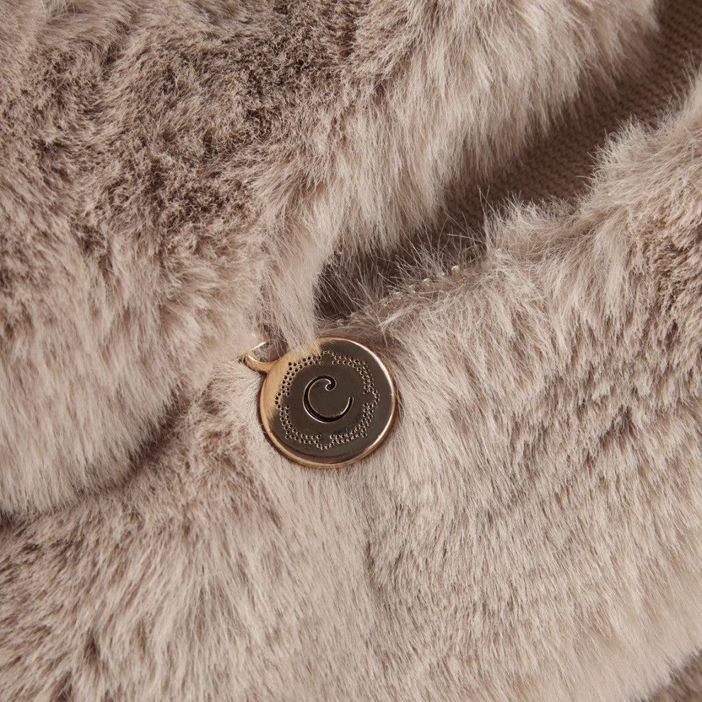 Croscill Sable Faux Fur Square Pillow 20x20, Golden, Throw Pillow