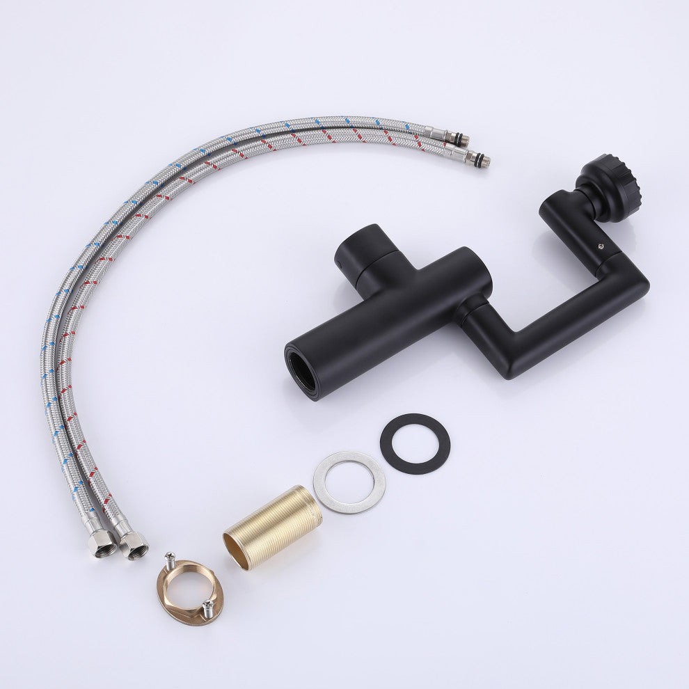 Deck Mounted Industrial Single Handle Bathroom Faucet, Single Hole