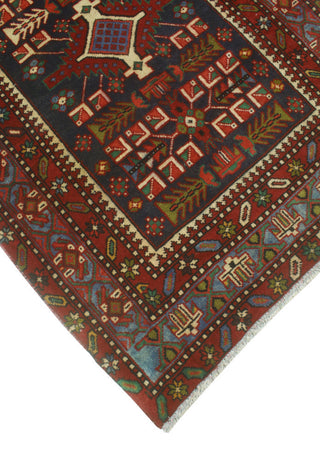 Fine Vintage Distressed Saeger Navy/Red Runner, 3'5x14'6