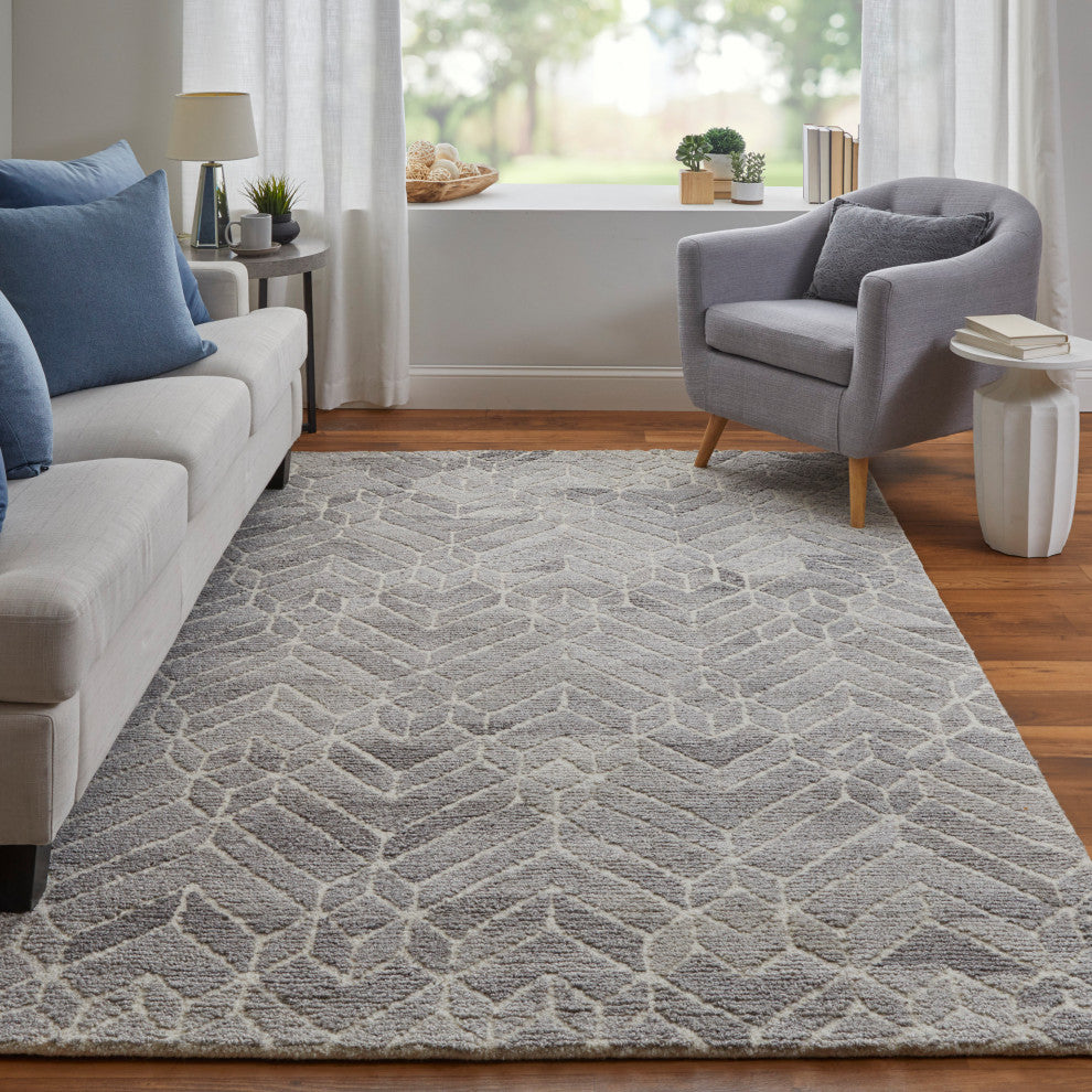 Weave & Wander Saena Gray/Natural Rug, 9'x12'