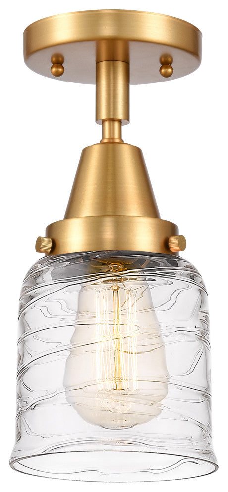 Innovations 447-1C-SG-G513 1-Light Flush Mount, Satin Gold