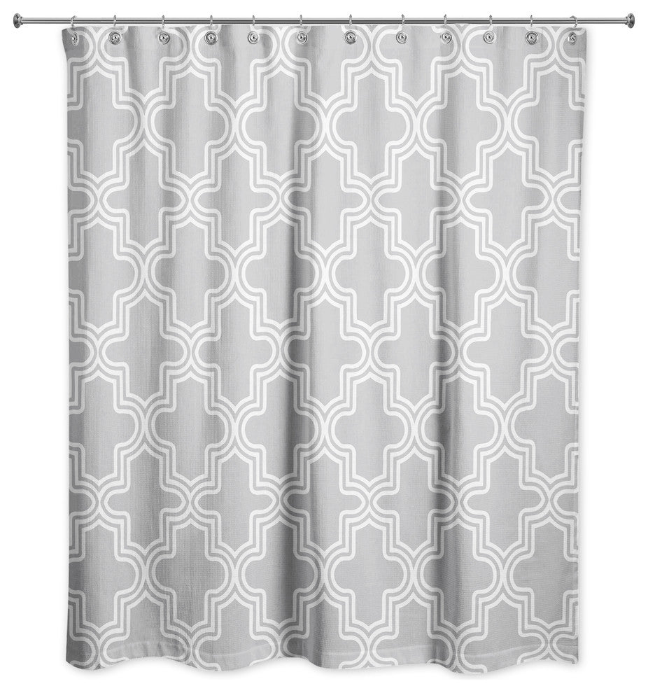 Moroccan Tile Shower Curtain, Gray