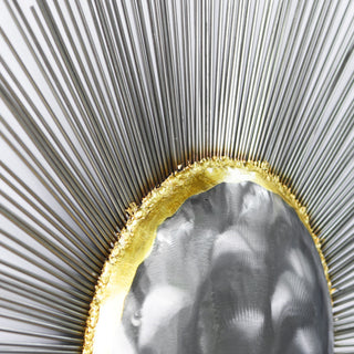 Hand Painted Etched Metal Wall Sculpture, Starburst
