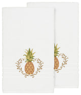 Linum Home Textiles Welcome Embellished, White, Bath Towel, 2-Piece Set