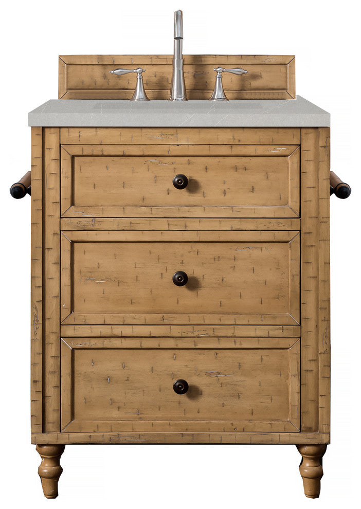 Copper Cove 26" Vanity, Driftwood Patina, Eternal Serena Quartz Top