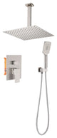 Ceiling-mounted shower system With handheld shower set, Brushed Nickel