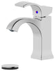 Kediri Single Handle Polished Chrome Faucet, Drain Assembly With Overflow