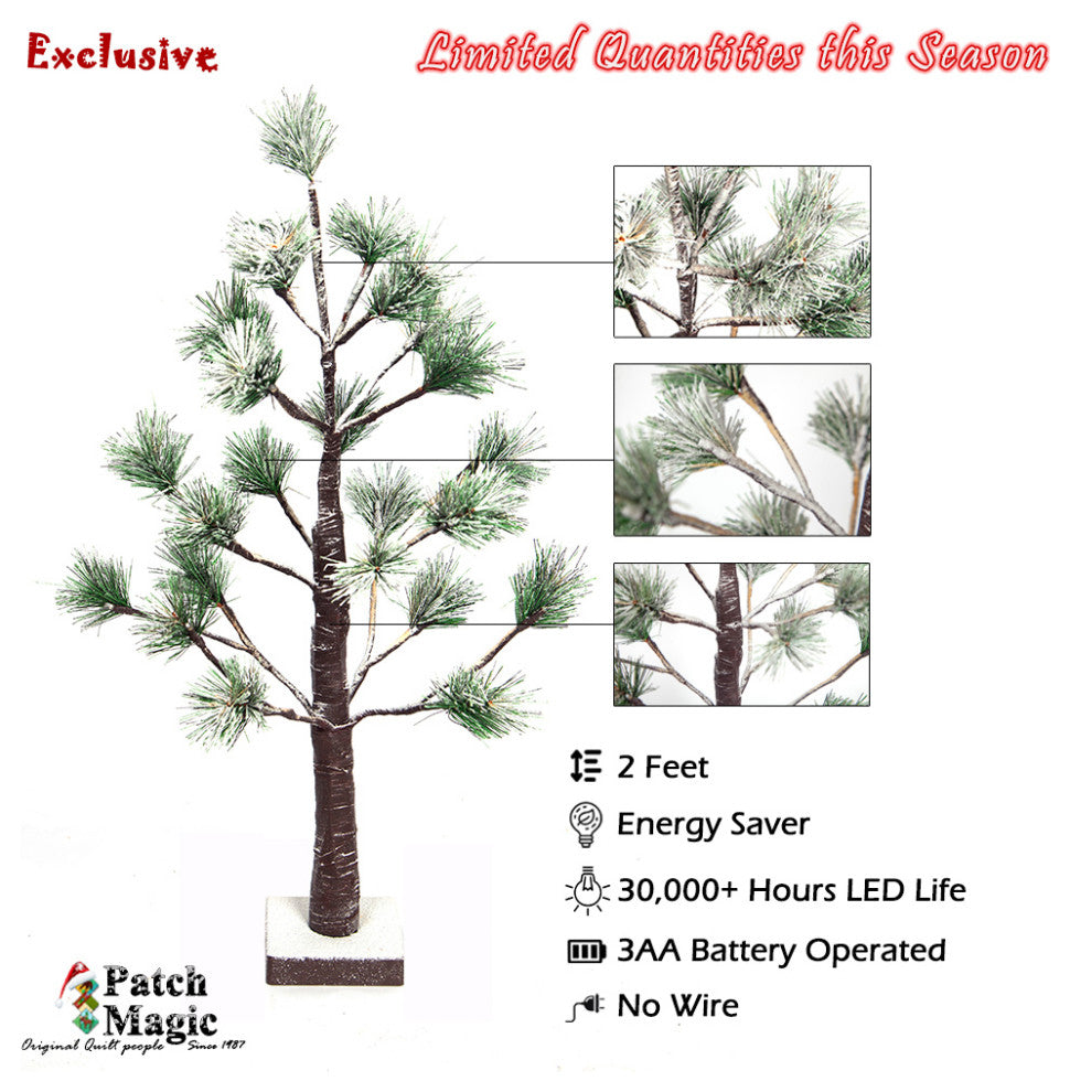 2' Pre-Lit Christmas Tree, Pine