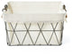 3-Piece Set Lined Tapered Rectangle Storage Baskets w. Jute Handles, Gun Metal