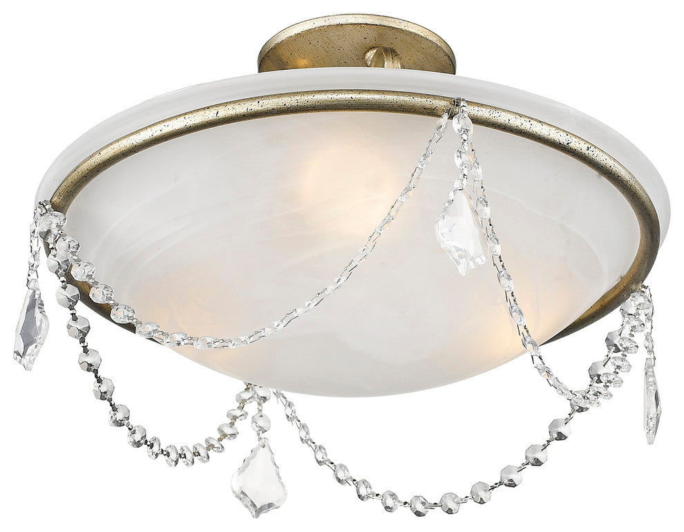 Chesterfield and Pennington Ceiling Mount, Hand-Painted Antique Silver Leaf