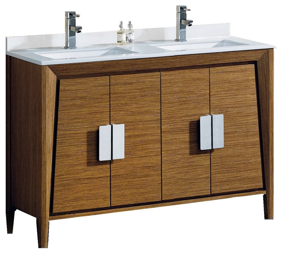 Fine Fixtures Imperial II 60" Double Sink Vanity, Wheat, With Mirror