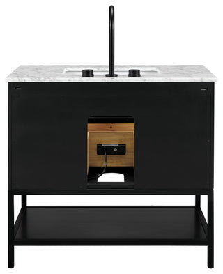 Diamond 36" Bath Vanity, Charcoal Black/Matte Black, 36", Marble Top