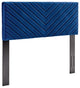 Alyson Angular Channel Tufted Performance Velvet Full / Queen Headboard Navy