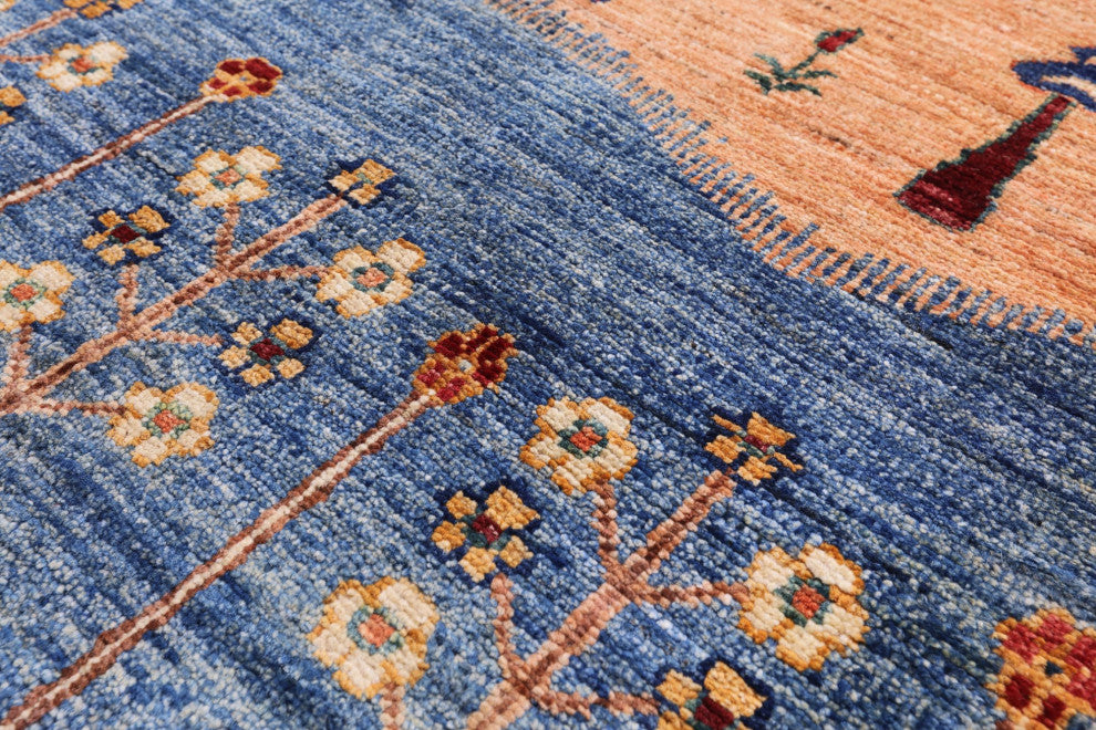 Persian Gabbeh Tribal Hand Knotted Rug 4' 11" X 6' 8" Q10717