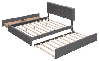 Gewnee Platform Bed with 2 Drawers and 1 Twin XL Trundle