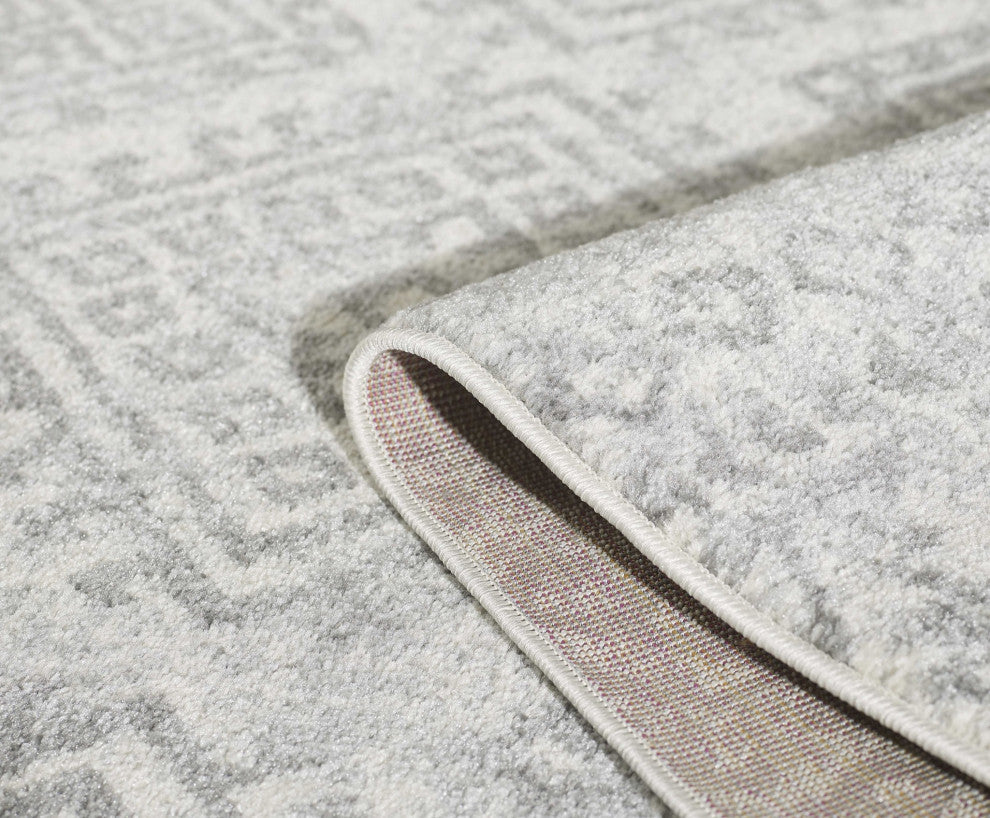 HomeRoots 81" X 144" Ivory or Grey Polypropylene Rug