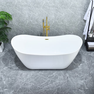Vansza 67"x32" Flatbottom Freestanding Acrylic Soaking Bathtub