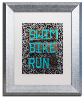 Nicole Dietz 'The Triathlete' Matted Framed Art, Silver Frame, White, 14x11