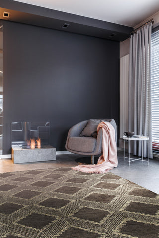 Hand-Tufted Wool Charcoal Contemporary Area Rug, 5'x8'
