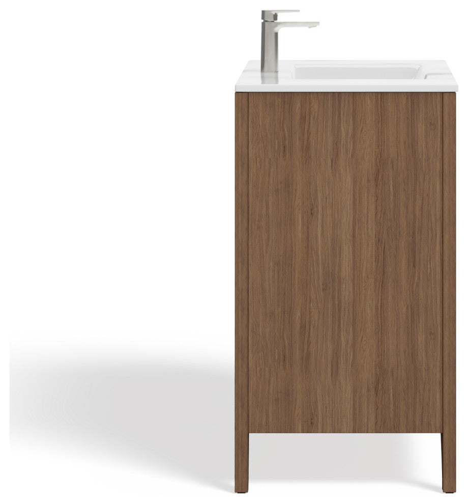 The Gellar Bathroom Vanity, Brown, 30", Single Sink, Freestanding