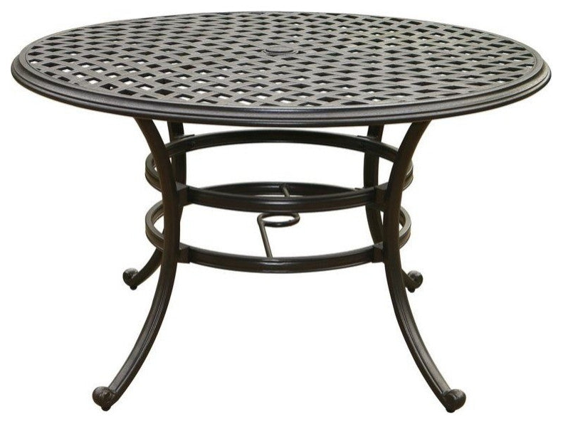 Fletcher 5-Piece Outdoor Aluminum Dining Set With Cushions, Blue Olefin