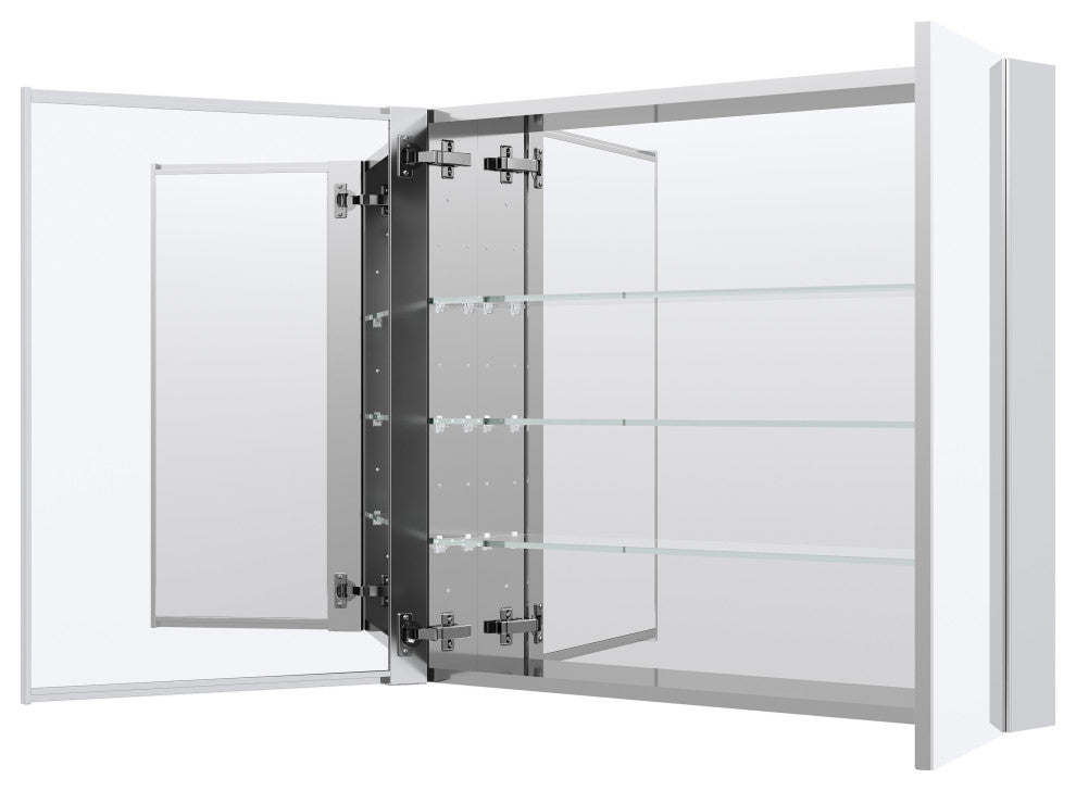 Recessed/Surface Mount Bathroom Medicine Cabinet, Soft-Close Blum Hinges, 36"x30", Dual Swing