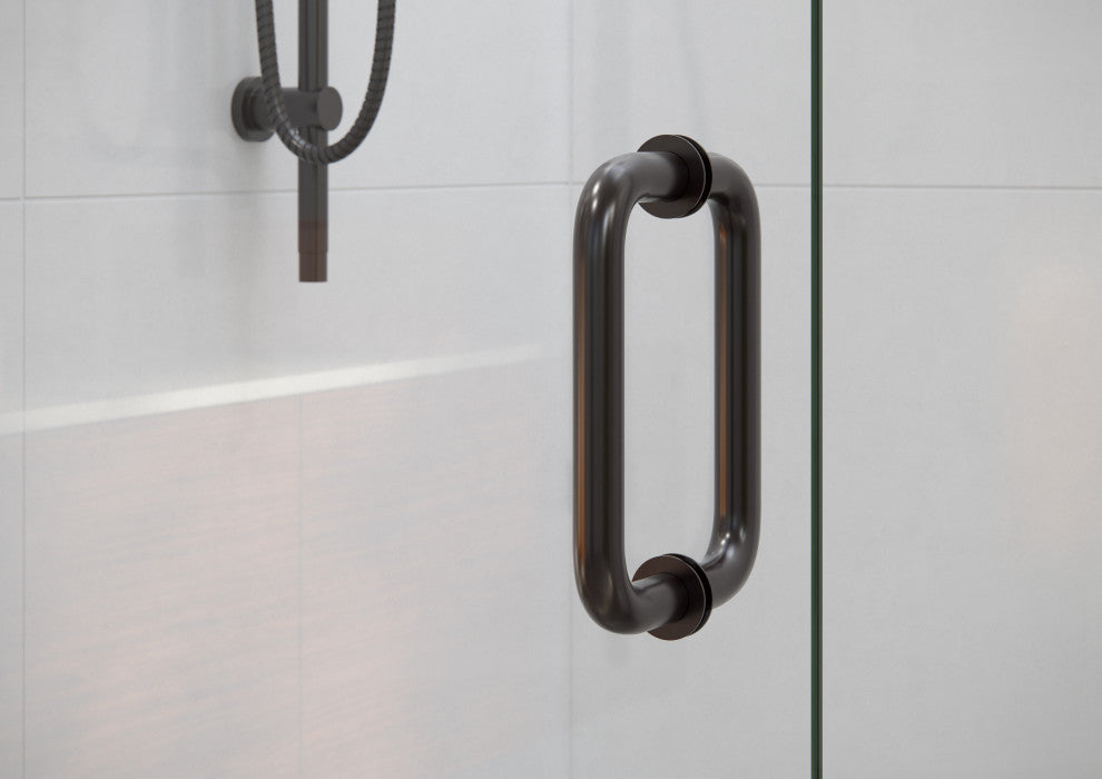 45"Wx78"H Frameless 3 Panel Inline Shower Door, Oil Rubbed Bronze