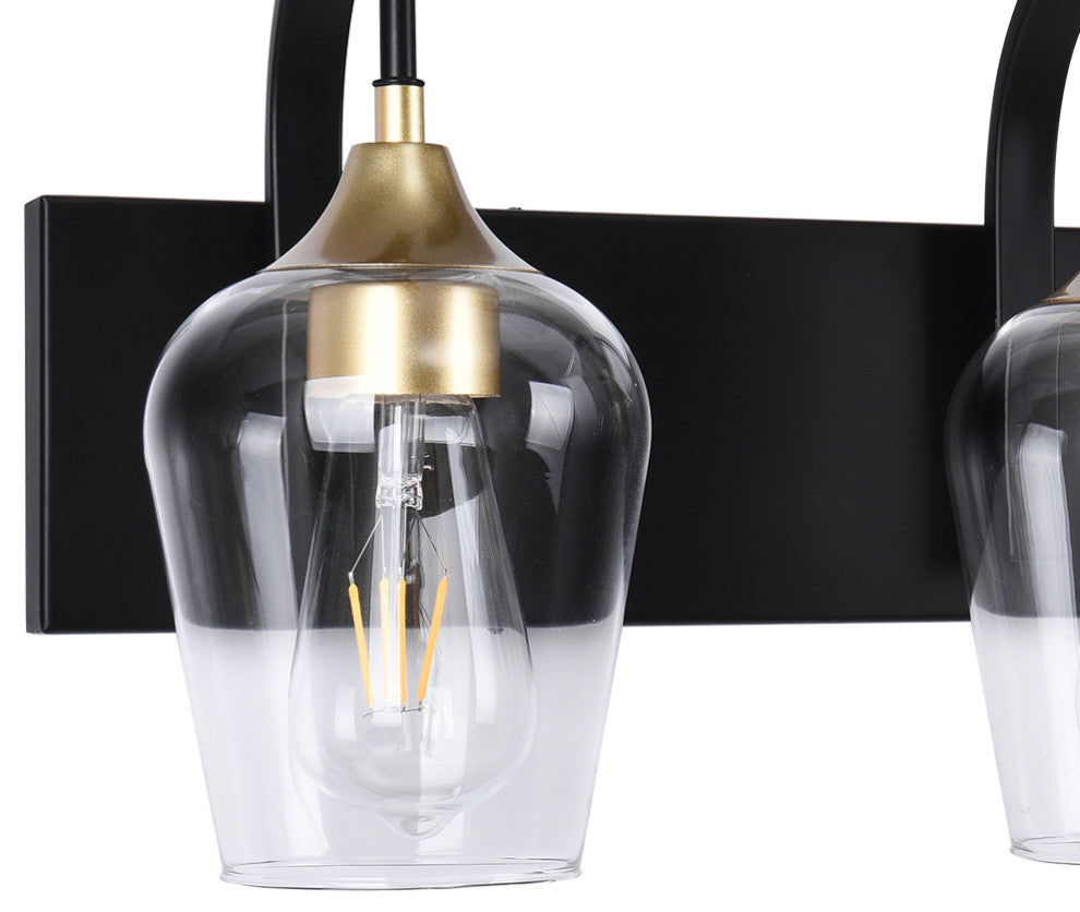 Mid-Century Modern 3-Light Glass Shaded Vanity Light
