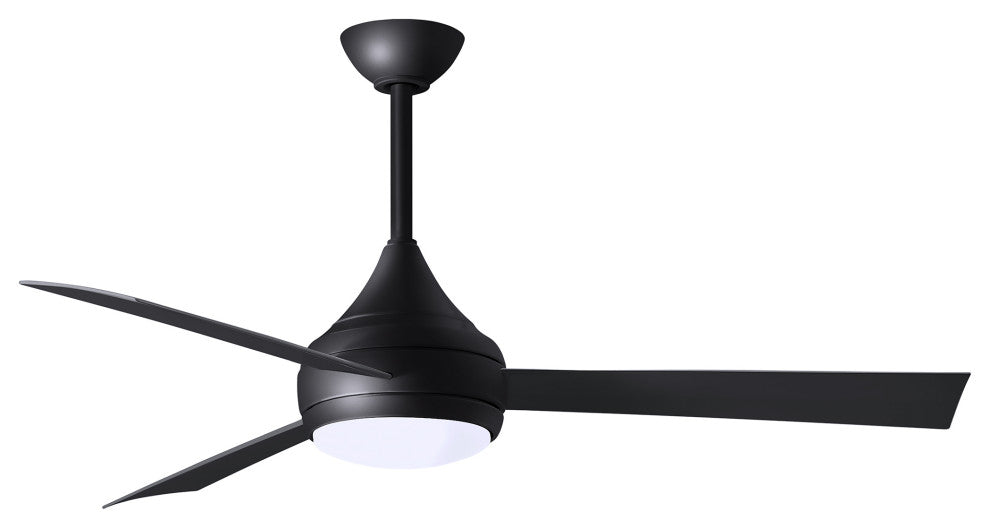 Donaire Paddle Fan Integrated LED, Matte Black, Matte Black Blades