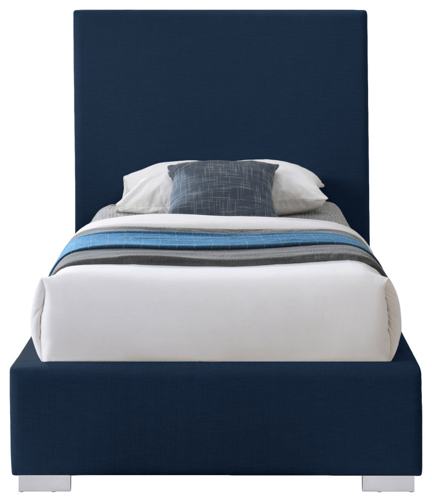 Crosby Linen Upholstered Bed, Navy, Twin