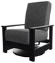 Leeward Deep Seat Outdoor Hidden Swivel Rocker, Slate/Black