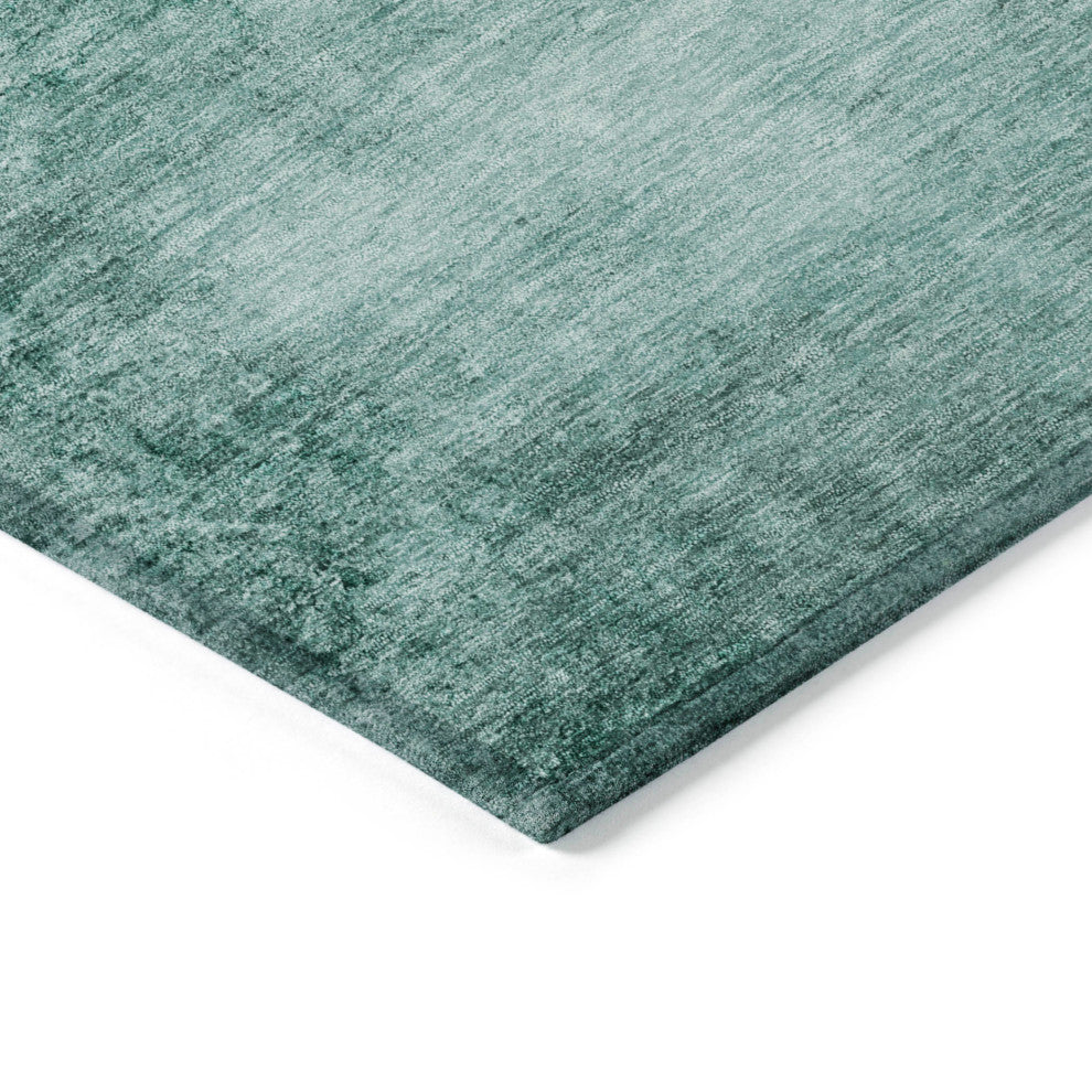 Machine Washable Indoor/Outdoor Chantille ACN1884 Teal 8' x 8' Round Rug