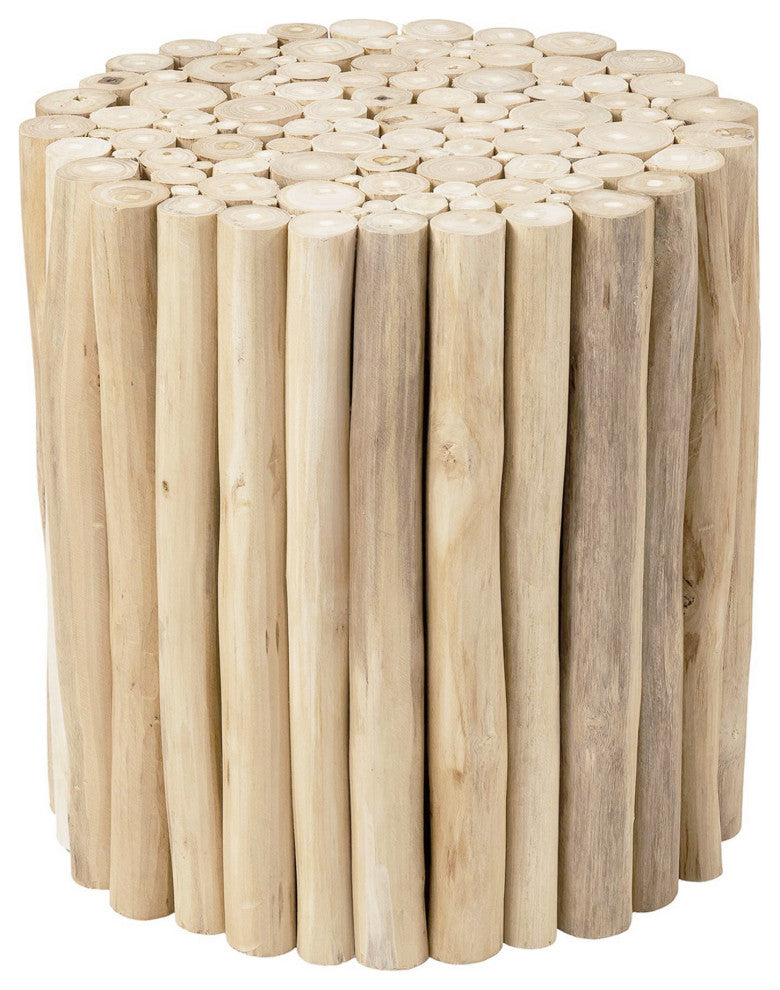 East at Main Nason Brown Teakwood Stool