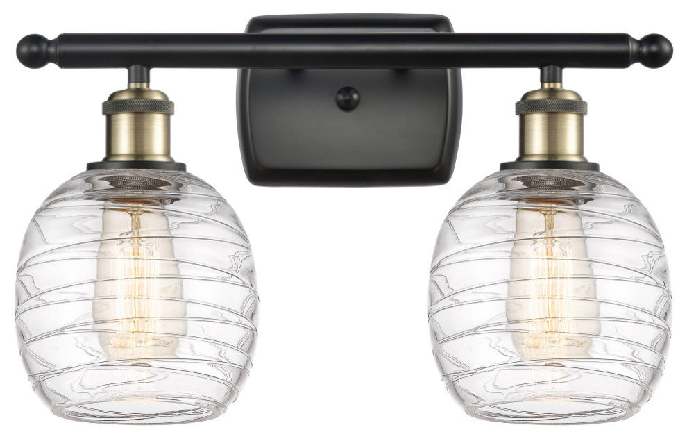 Innovations 516-2W-BAB-G1013-LED 2-Light Bath Vanity Light, Black Antique Brass