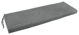 51"X19" Solid Microsuede Bench Cushion, Steel Gray