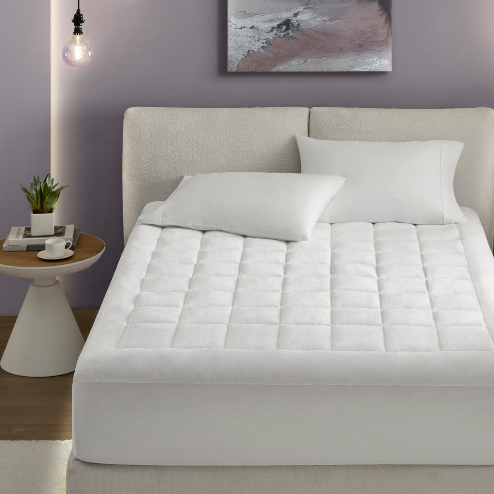 Madison Park Cloud Soft Overfilled Cloud Soft Waterproof Mattress Pad, Twin