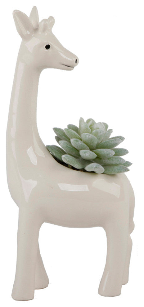 9.5" Tall Giraffe Ceramic Succ