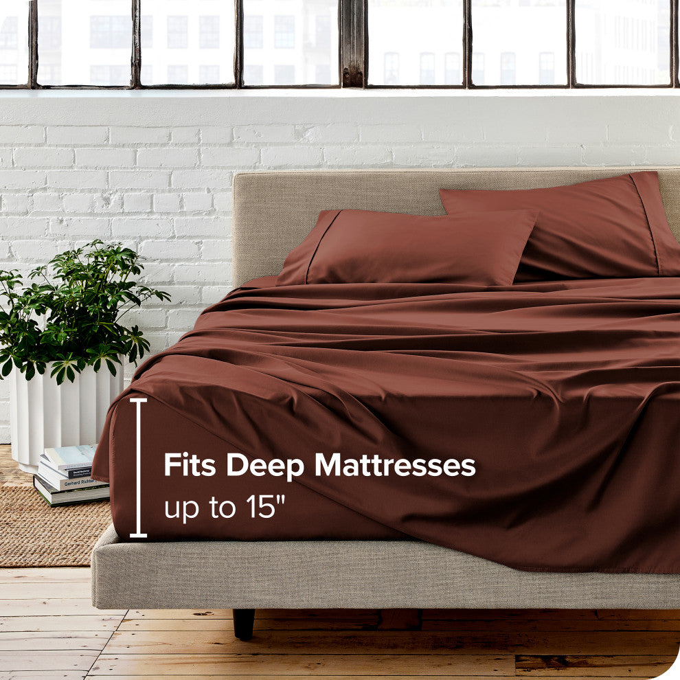Twin XL 1800 Microfiber Sheet Set, Burgundy