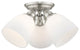 Livex Somerville 3 Light 14" Flush Mount, Brushed Nickel