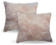 Set of Two Blush Natural Sheepskin Square Pillows