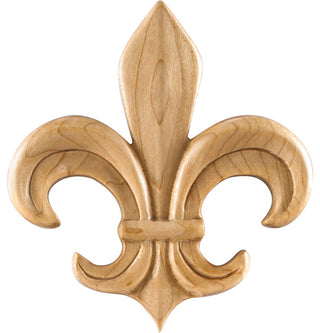 Hardware Resources PAPL-14 Paint Grade Pressed Wood Carved Fleur - Natural
