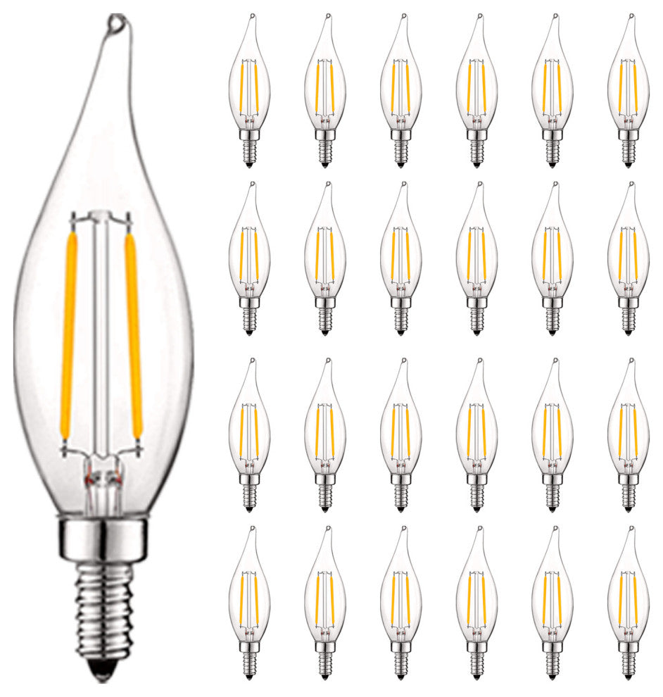 Luxrite 4W Candelabra LED Bulb Dimmable 400lm Soft White E12 24PK