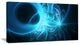 Shining Bright Blue on Black, Abstract Wall Art Canvas, 40x20