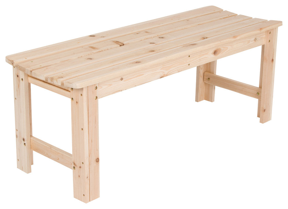 4' Backless Garden Bench, Natural