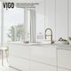 VIGO Edison 19" H Single Handle Pull-Down Sprayer Kitchen Faucet, Matte Brushed Gold, No Sensor, Without Extras
