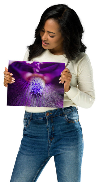 Eye of Iris Nature Photography, Floral Unframed Wall Art Print, 8" X 10"